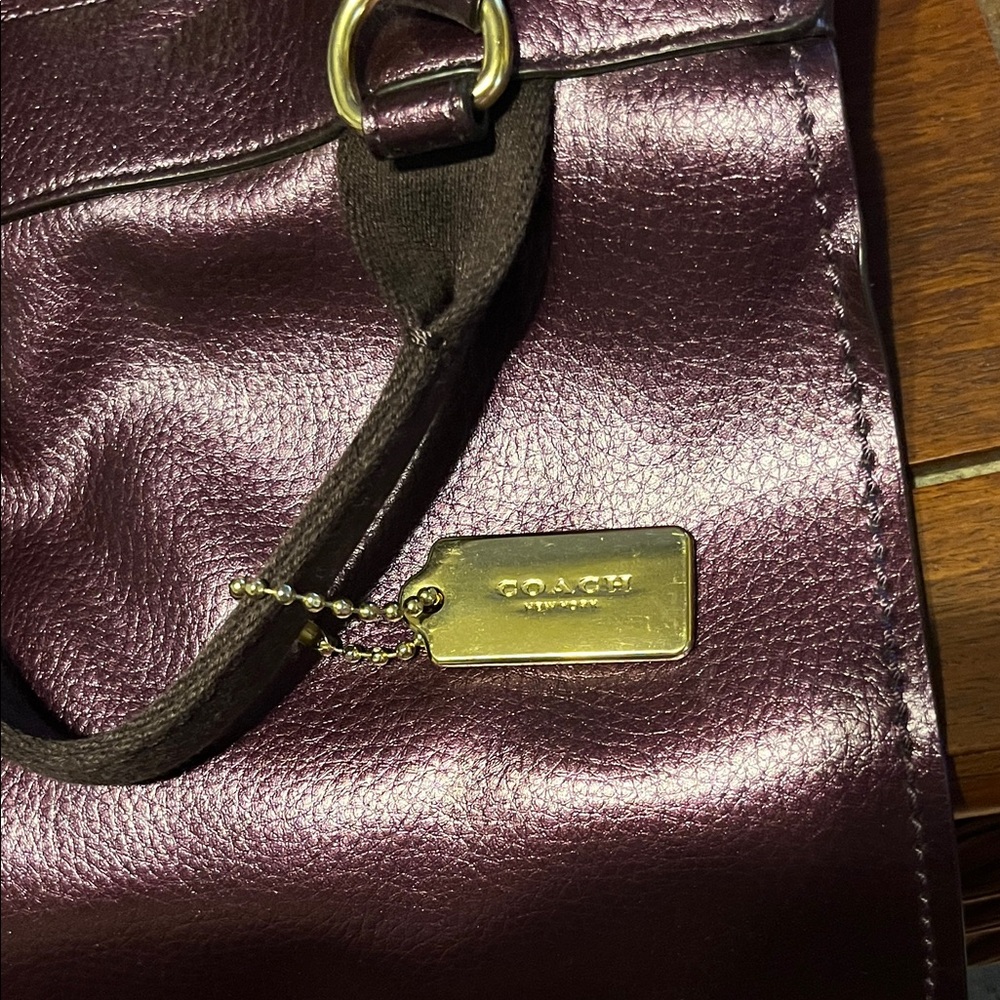 Coach Metallic Plum Backpack - Picture 7 of 9